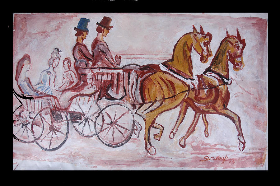 Horse Chariot Painting by Anand Swaroop Manchiraju