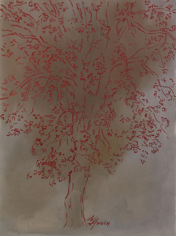 Horse Chestnut Tree Painting by Attila Meszlenyi