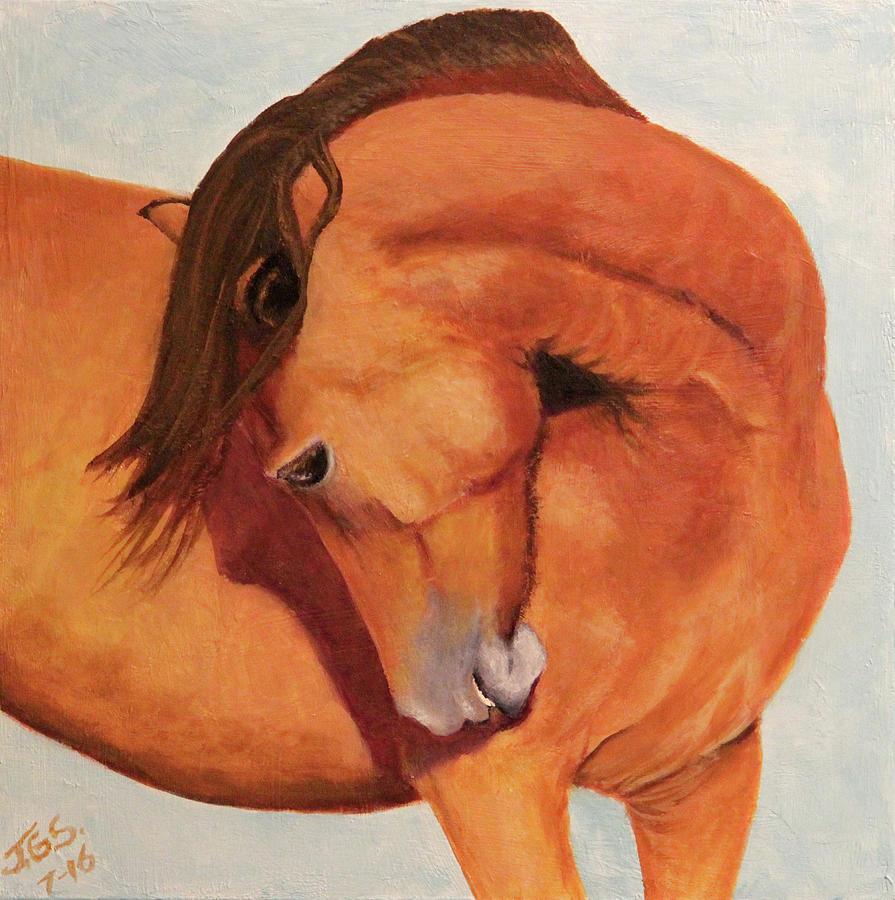 Horse Curves Painting by Janet Greer Sammons