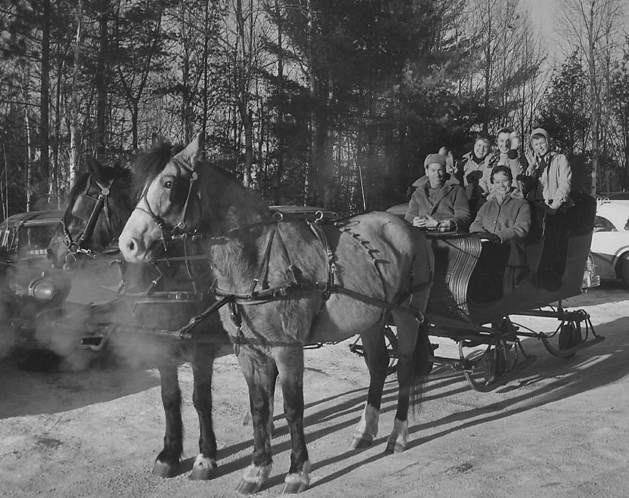Horse-Drawn Sled at Ski Lodge -1959 Photograph by Chicago and North Western Historical Society