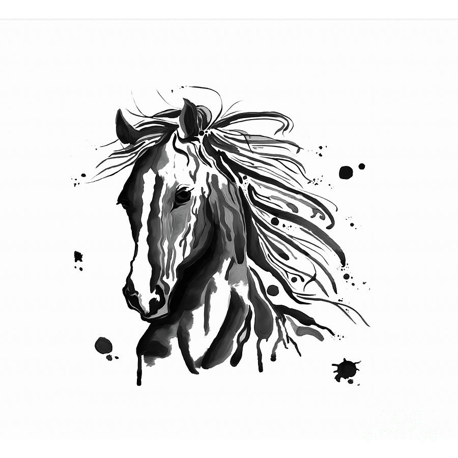 Horse Painting - Horse face art  by Gull G