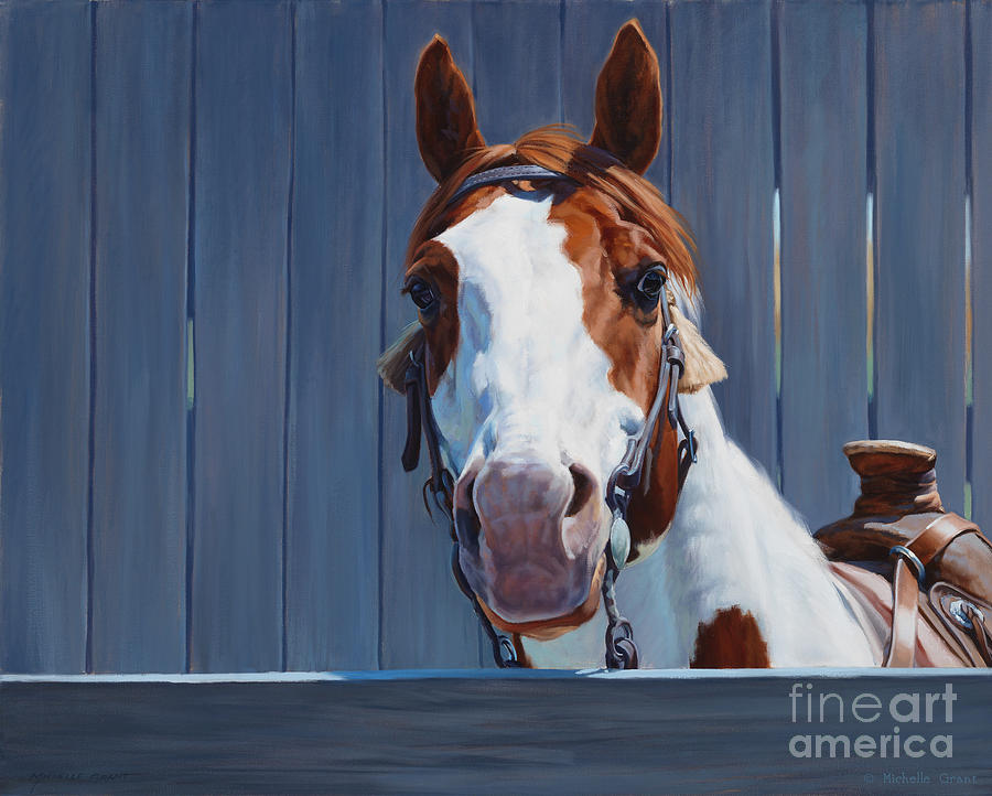 Horse Painting - Horse Fence by JQ Licensing