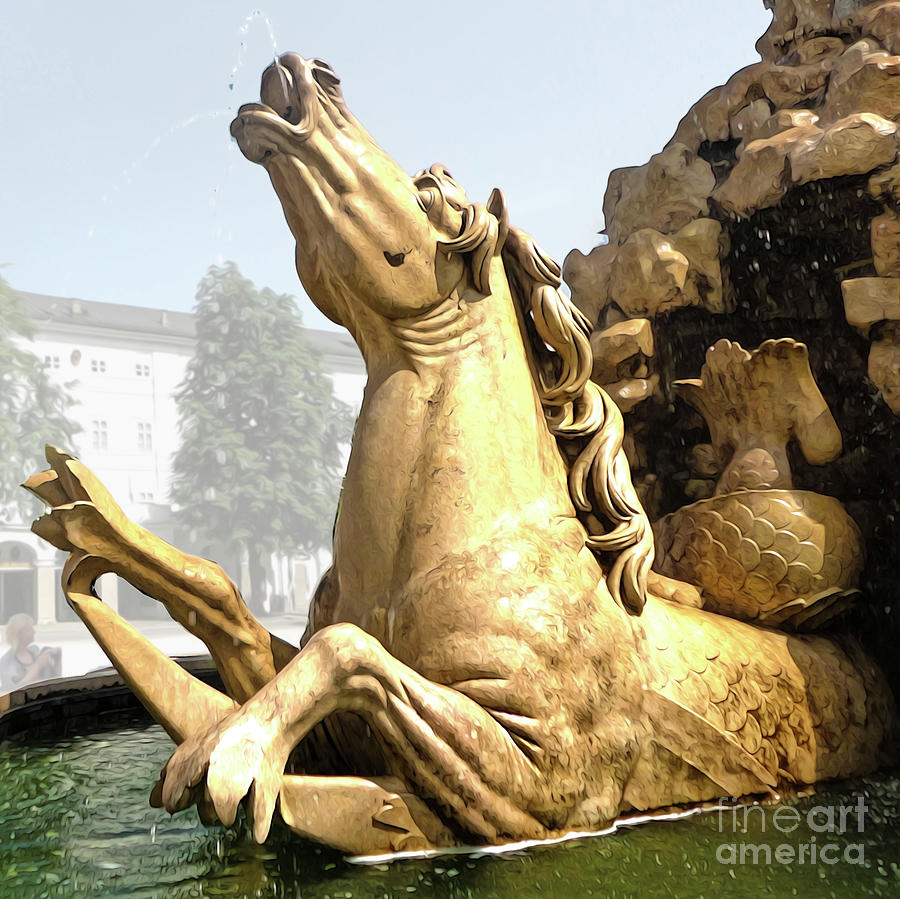 Horse Fountain Photograph - Horse Fountain Vienna Austria by Gregory Dyer