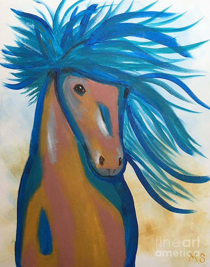 Horse Freedom Painting by Monika Shepherdson