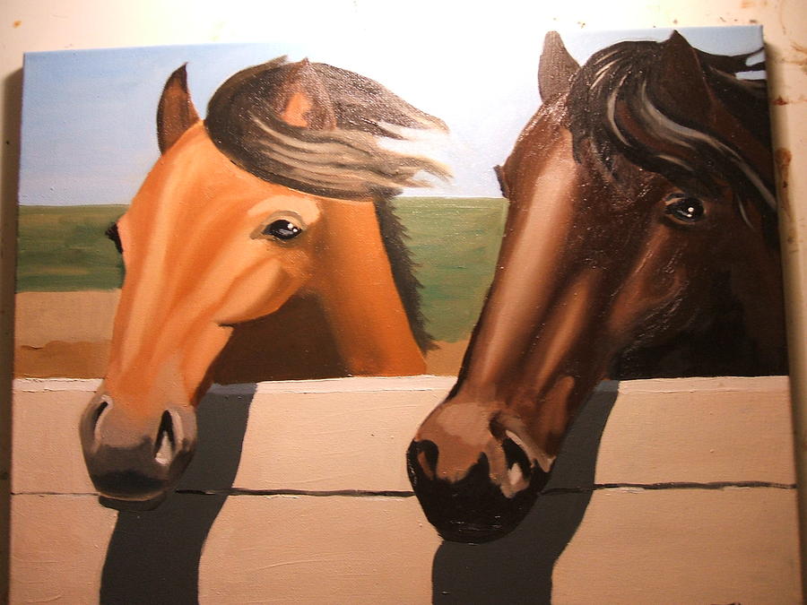 Horse Painting - Horse Friends by John DiMare