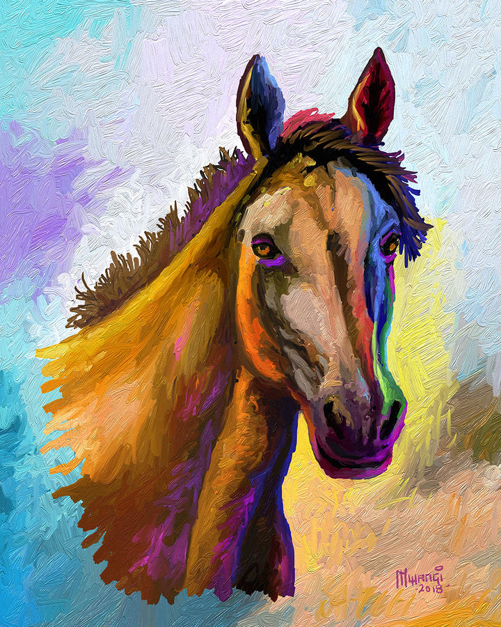 Horse Head Painting by Anthony Mwangi