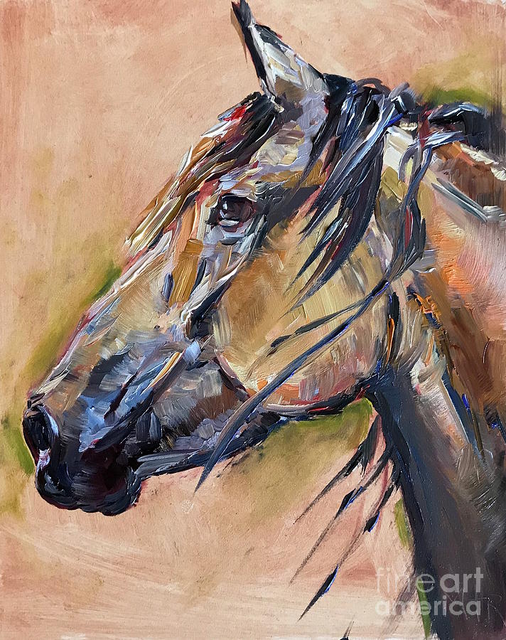 Horse Head Painting by Maria Reichert