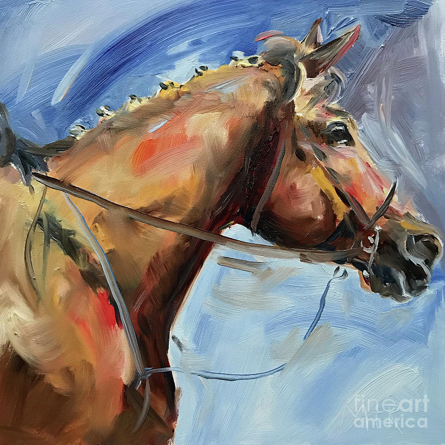 Horse Painting - Horse Head Study by Maria Reichert