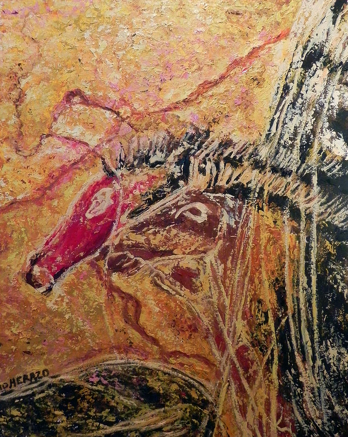 Horse heads Painting by Ericka Herazo