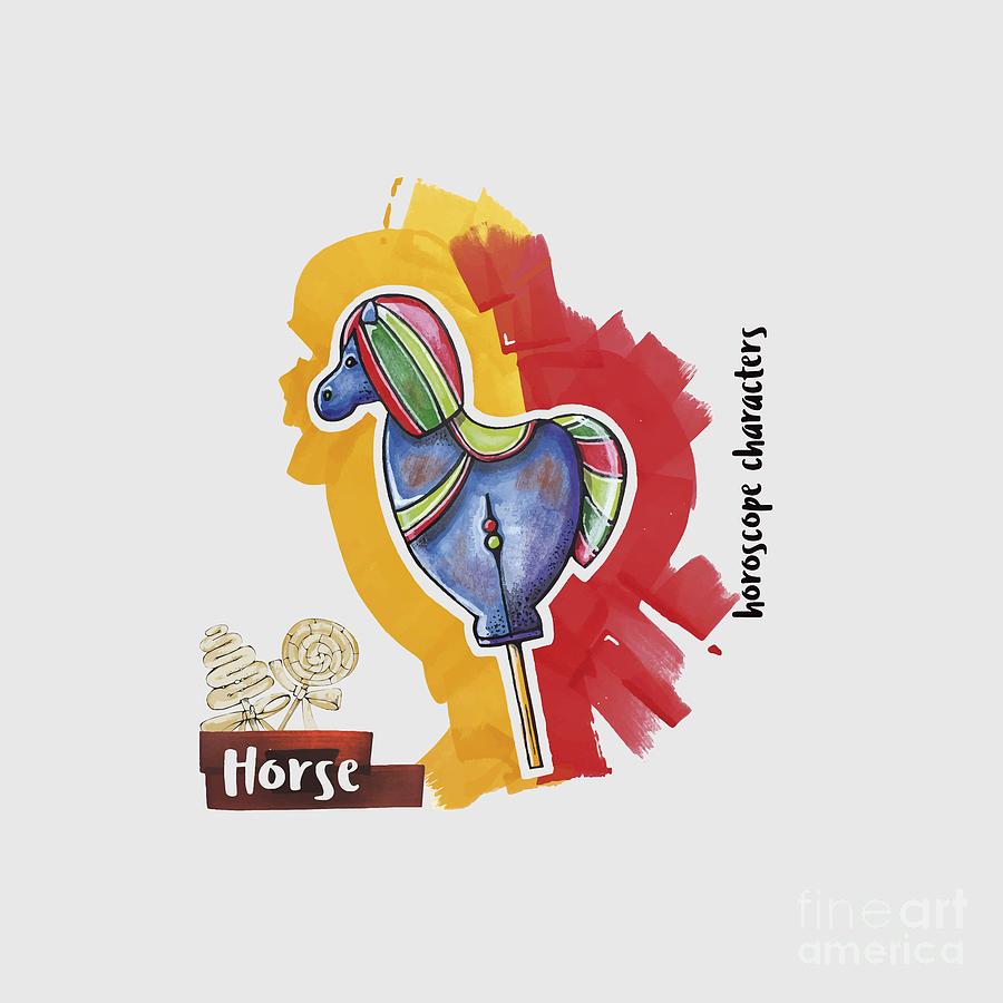 Horse Horoscope Drawing by Ariadna De Raadt