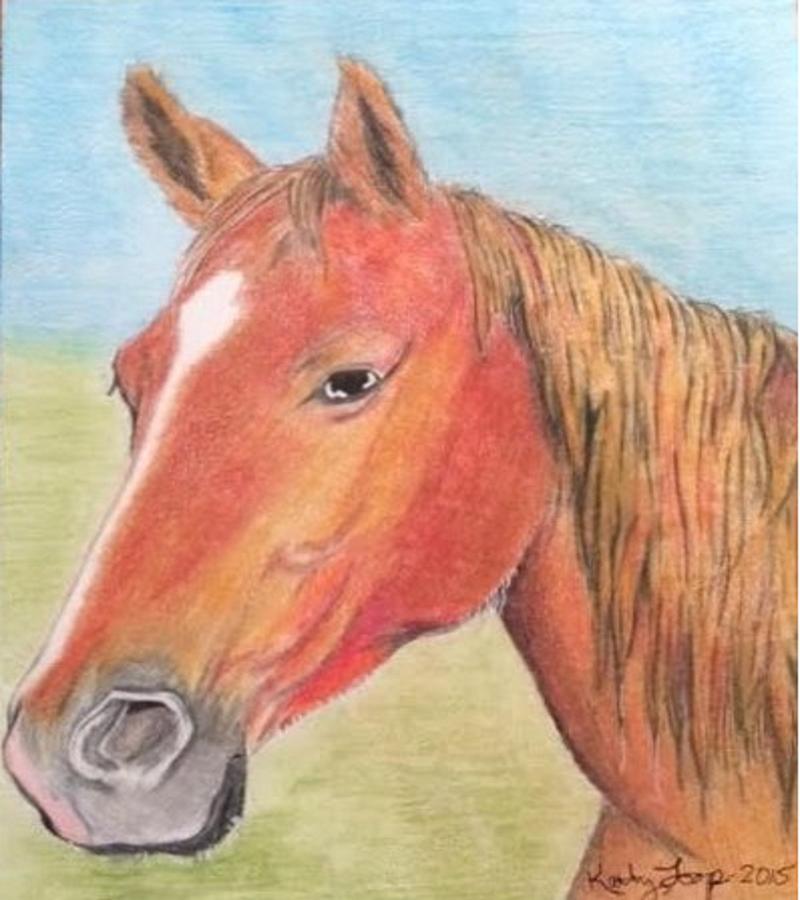 Horse In A Field Painting by Kathy Loop - Fine Art America