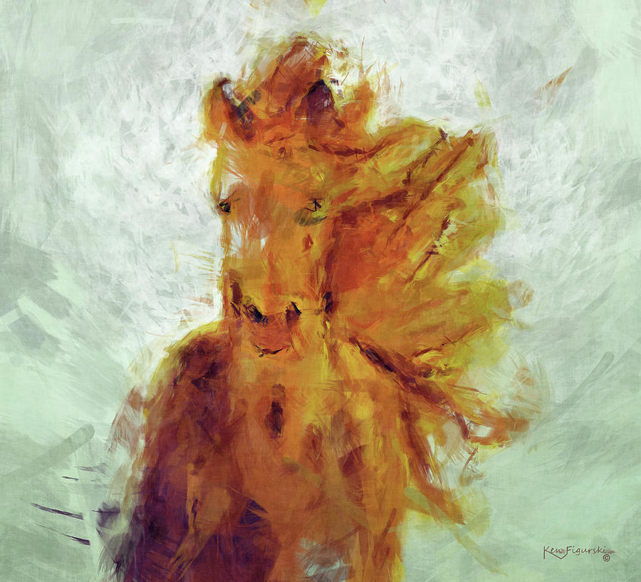 Horse In Motion Mixed Media by Ken Figurski Fine Art America