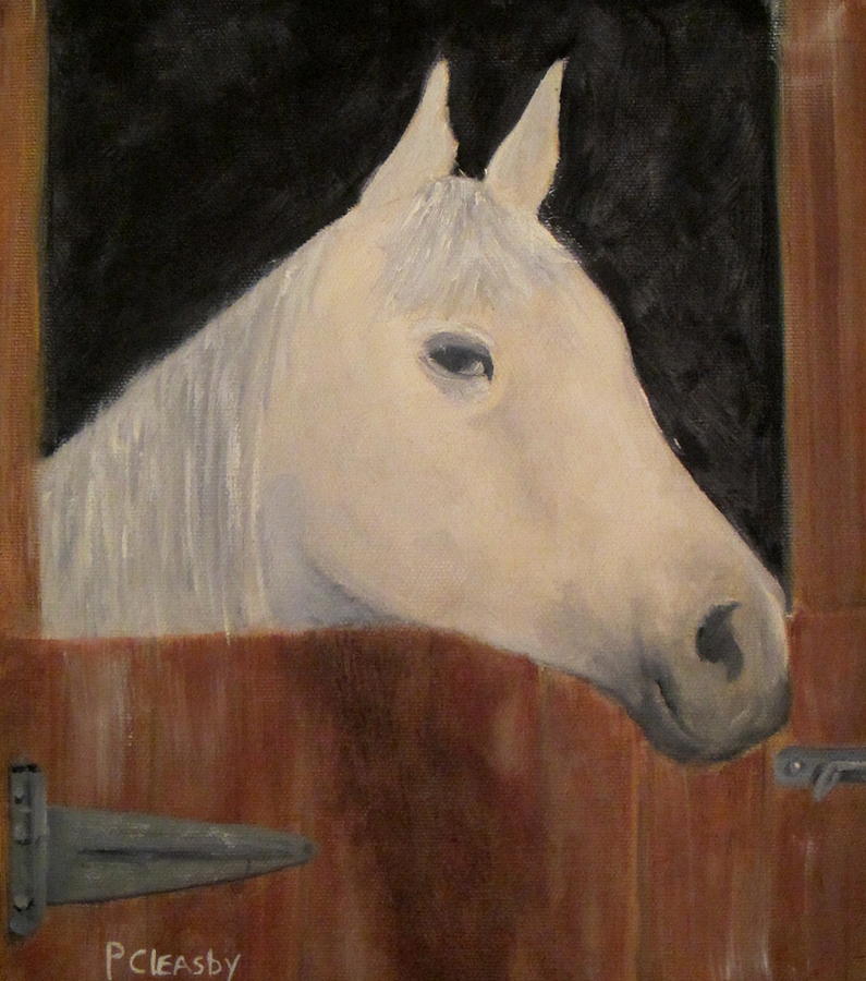 Horse Painting - Horse in stall by Patricia Cleasby