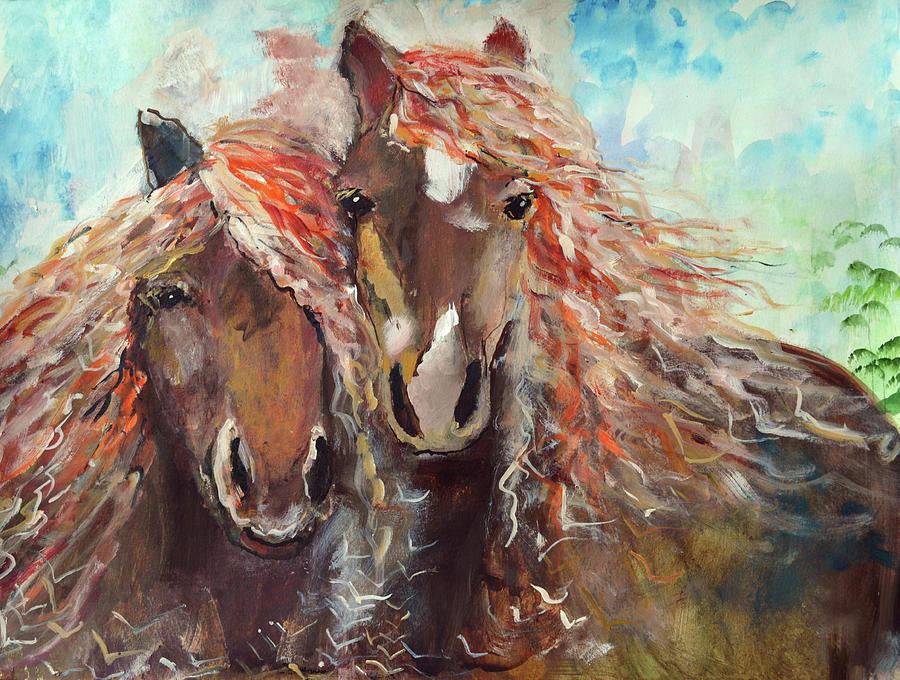 Horse Love this is only the beginning Painting by Ashleigh Dyan Bayer