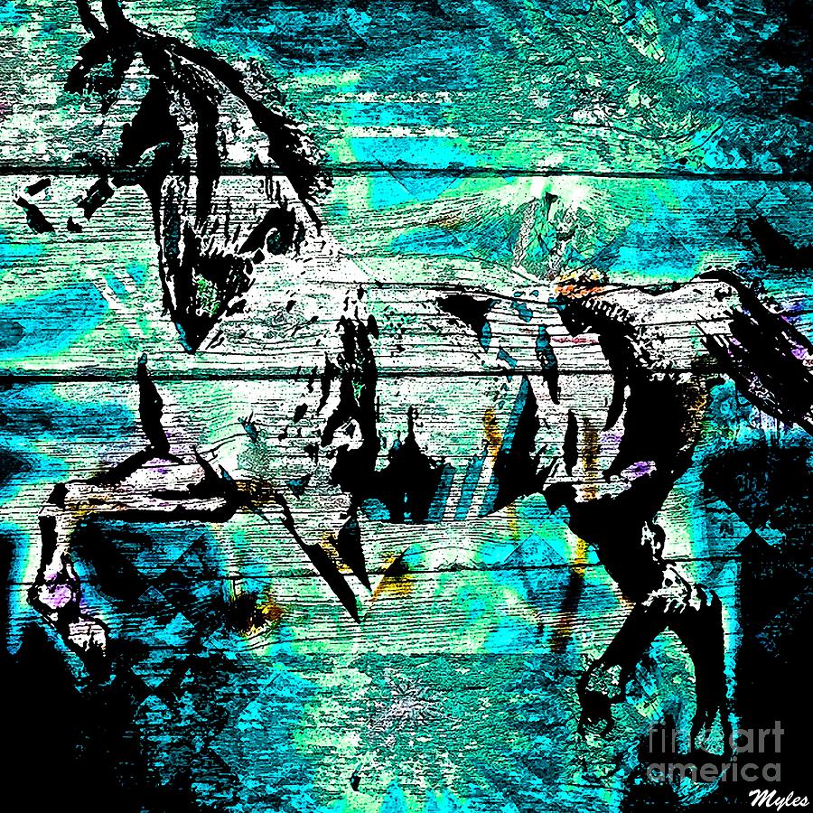 Horse Night Walker Painting by Saundra Myles