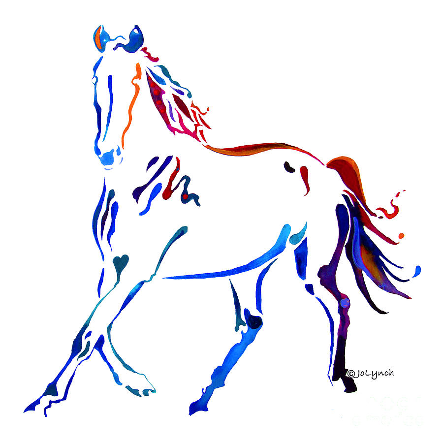Horse of many Colors Painting by Jo Lynch