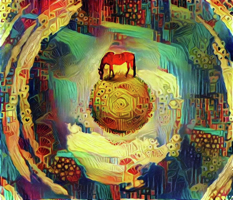 Nature Digital Art - Horse on Sphere by Bruce Rolff