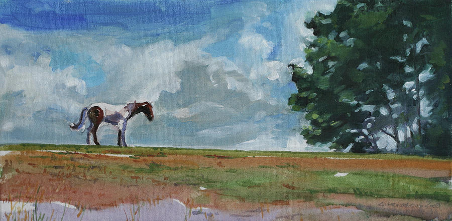 Horse Painting - Horse on the Horizon by Christine Montague