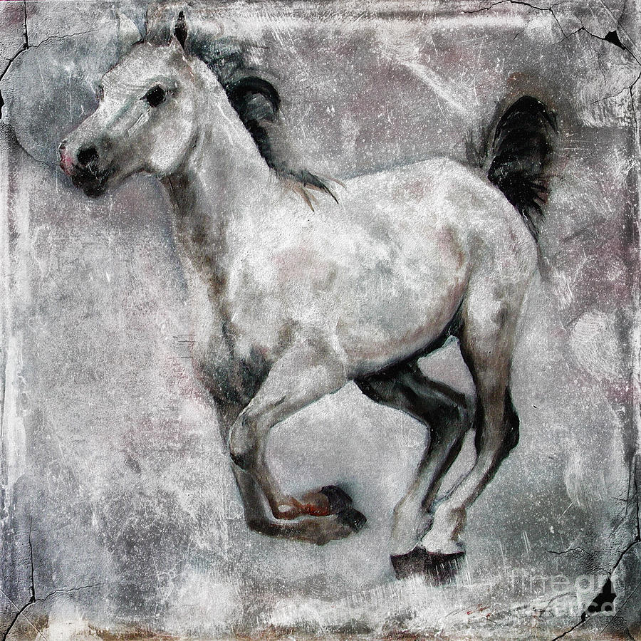 Horse Painting Stallion Lipizzaner Painting by Ginette Callaway