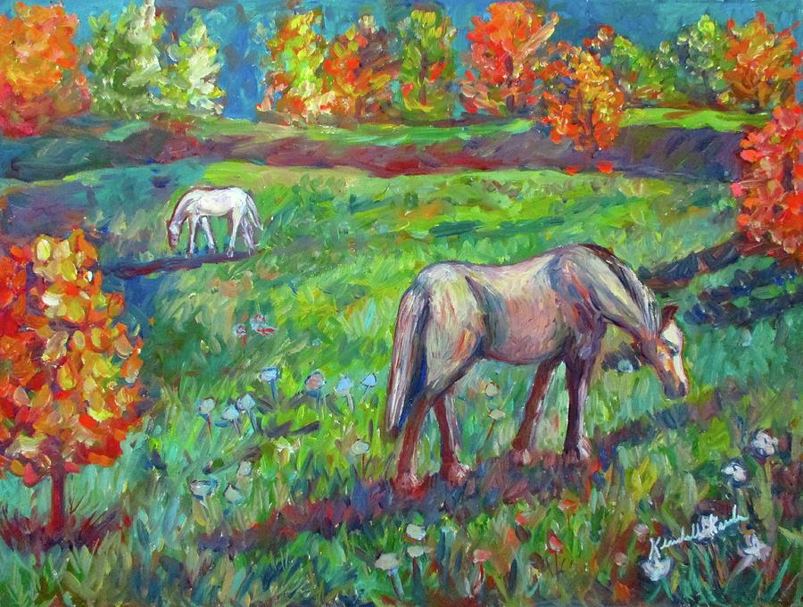Blue Ridge Horse Pasture Painting by Kendall Kessler