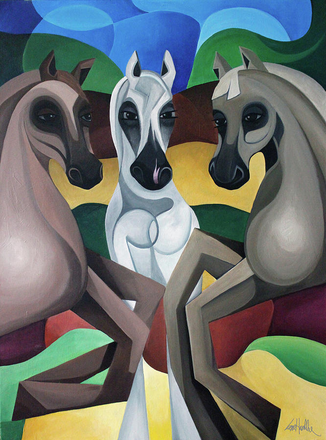 Horse Play Painting by Lance Headlee