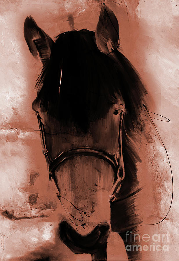 Horse Portrait 02o Painting by Gull G