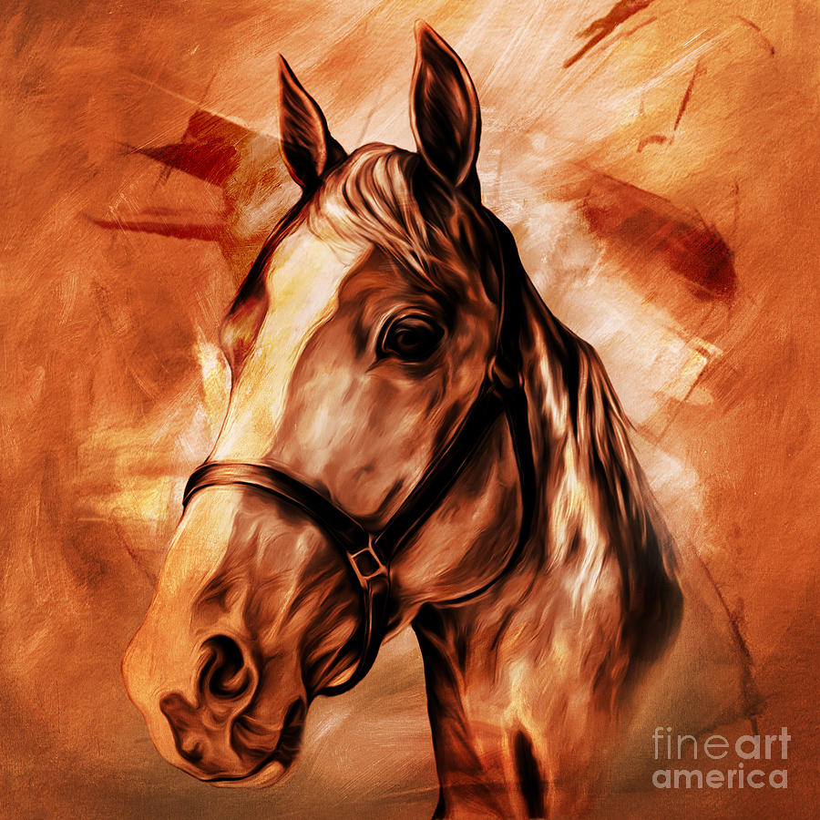 Horse Painting - Horse Portrait 092 by Gull G