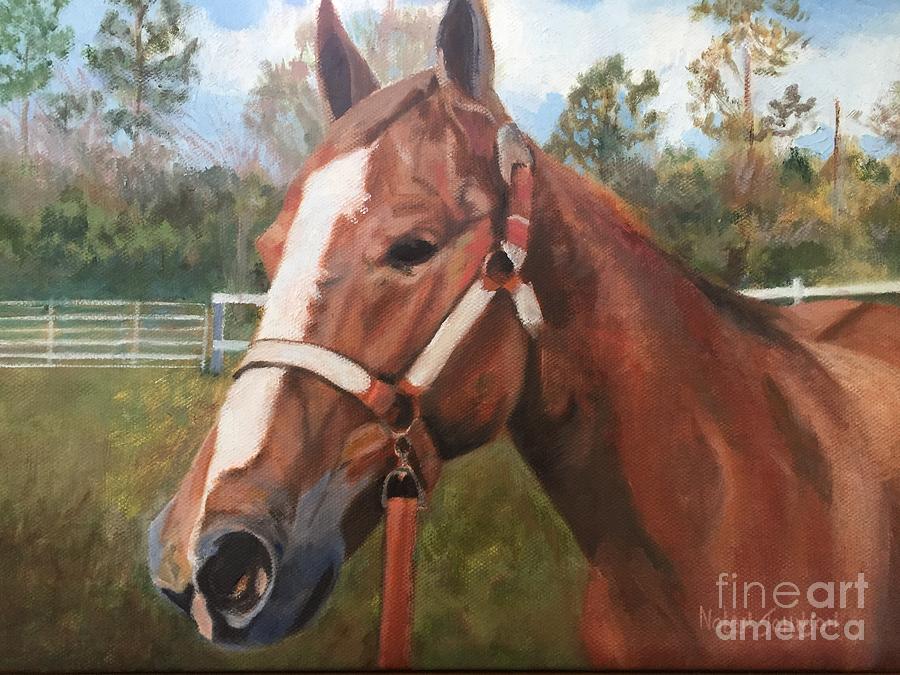 Red Dun Horse - Reds Done Dancin By Marilyn Nolan-Johnson Painting by Marilyn Nolan-Johnson