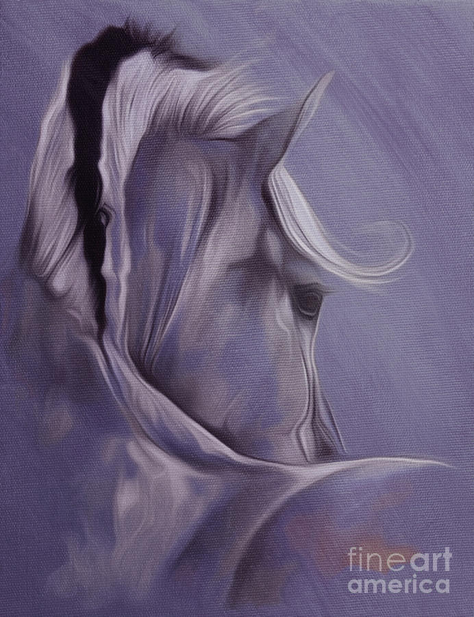 Horse Portrait from Backside  Painting by Gull G