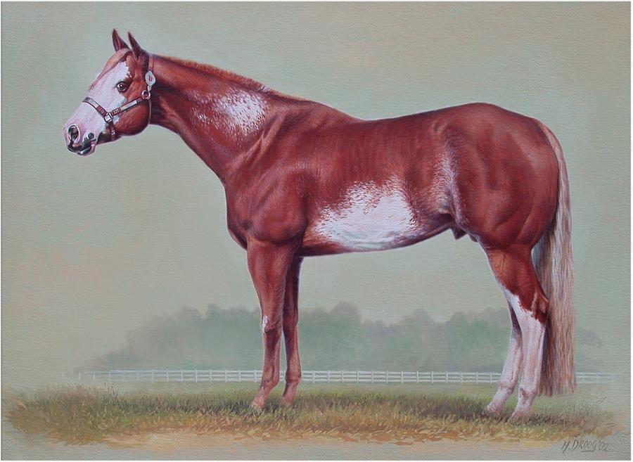 Horse portrait Painting by Hans Droog