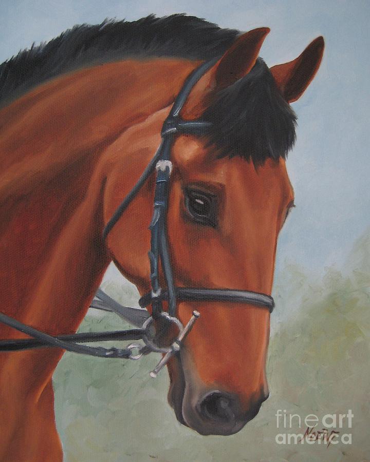 Horse Portrait Painting by Jindra Noewi