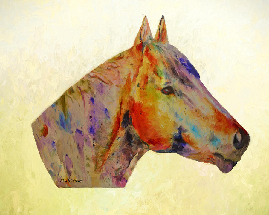 Horse Portrait Painted Painting by Sandi OReilly