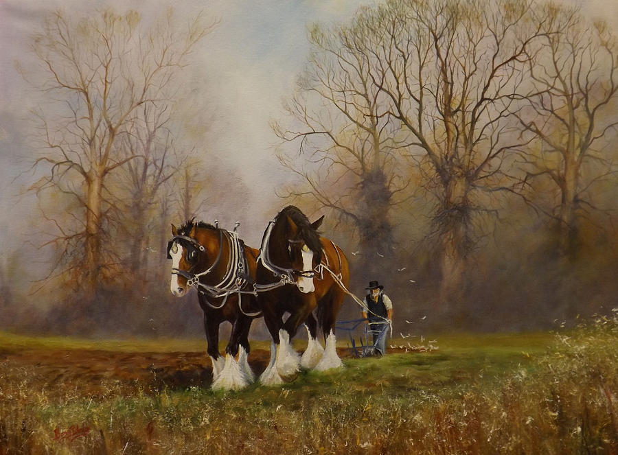 Horse Power Painting by Barry BLAKE