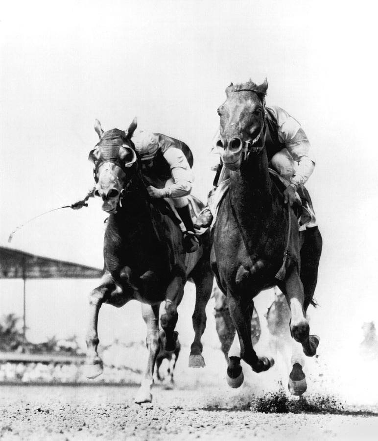 Horse Race At Gulfstream Track Photograph by Underwood Archives
