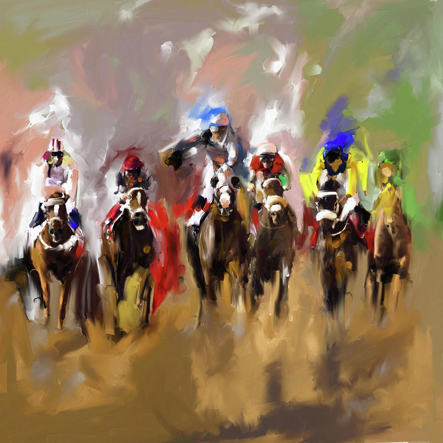 Horse Race I Painting by Mawra Tahreem