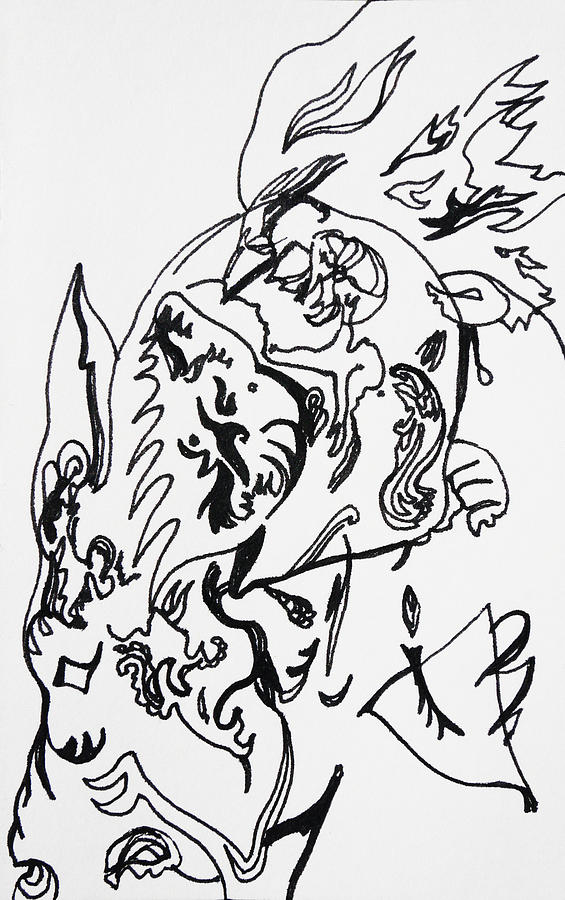 Horse Drawing - Horse Race by Joseph Demaree Horse Drawing - Horse Race by Joseph Demaree