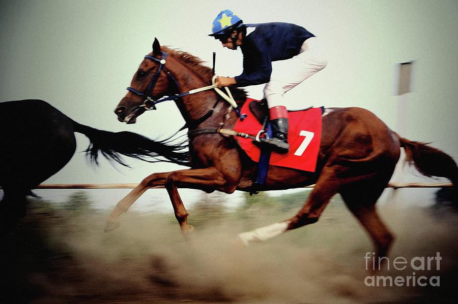 Horse race - motion blurred art photography Photograph by Dimitar Hristov
