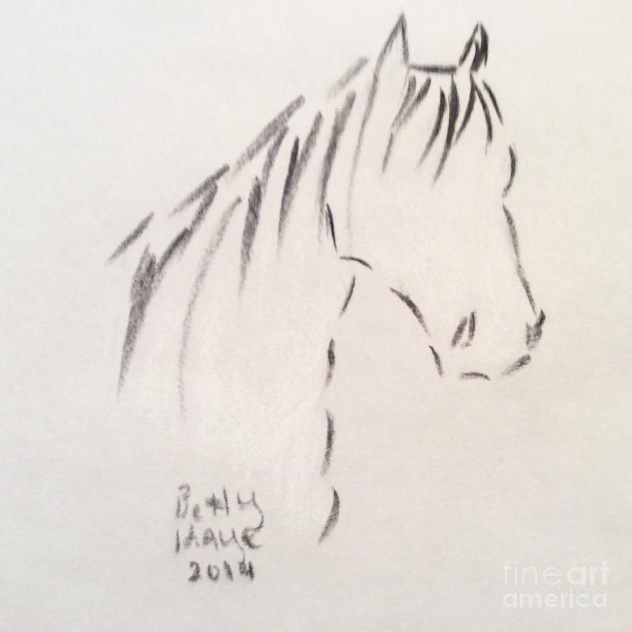 Horse-Rest Drawing by Betty Kaye