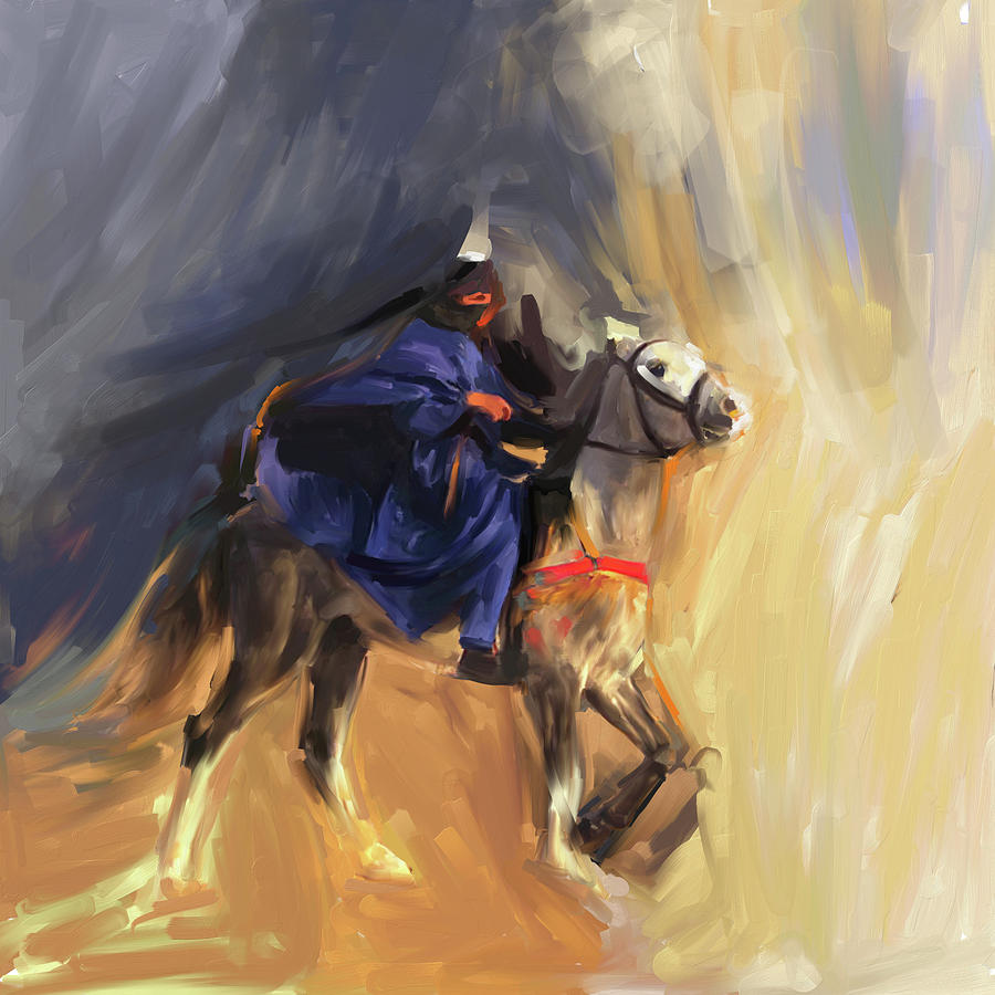 Horse Rider 674 1 Painting by Mawra Tahreem