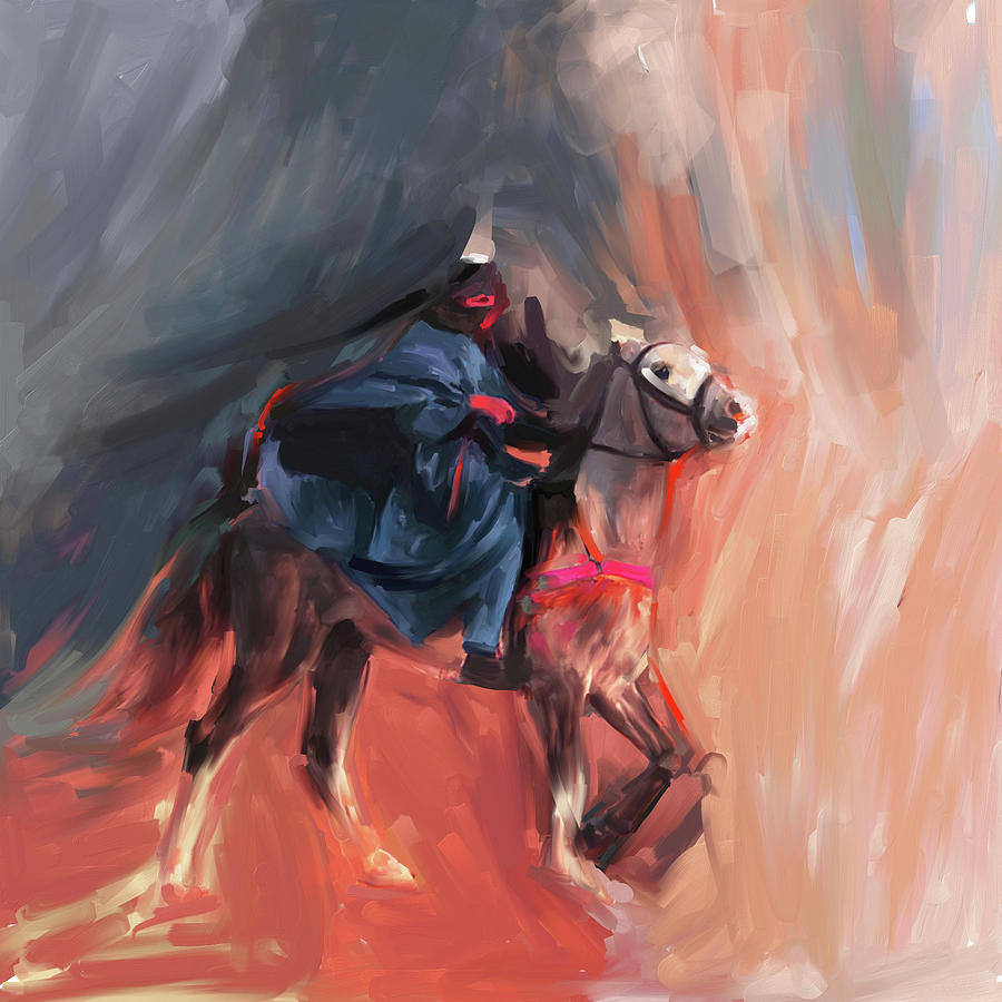 Horse Rider 674 2 Painting by Mawra Tahreem