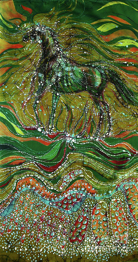 Horse Rises From The Earth Tapestry - Textile by Carol Law Conklin