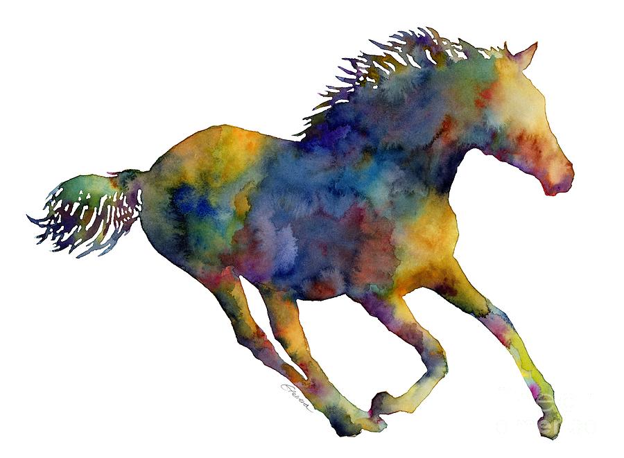 Abstract Painting - Horse Running by Hailey E Herrera