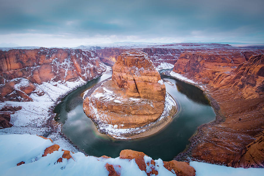 Horse Shoe Bend On Snow Photograph by Mark Aquino - Fine Art America