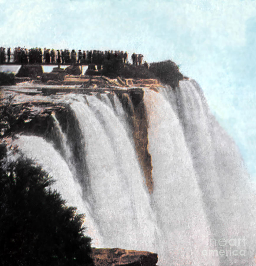 Vintage Photograph - Horse Shoe Falls Niagara 1910s by Sad Hill - Bizarre Los Angeles Archive