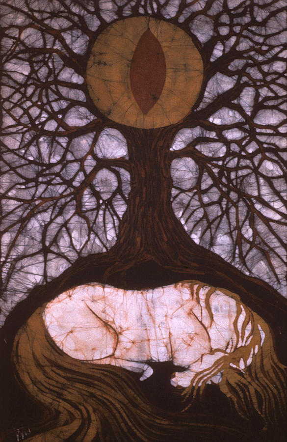 Horse Sleeps Below Tree of Rebirth Tapestry - Textile by Carol  Law Conklin
