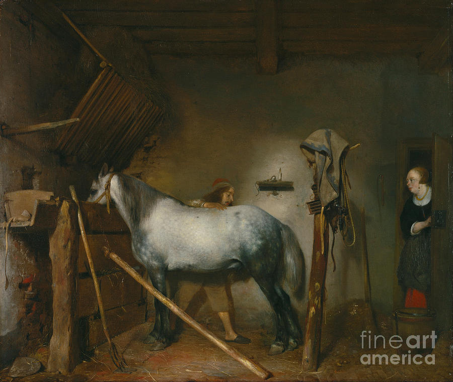 Horse Stable Painting by Celestial Images