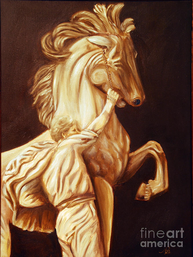 Wildlife Painting - Horse Statue by Nancy Bradley