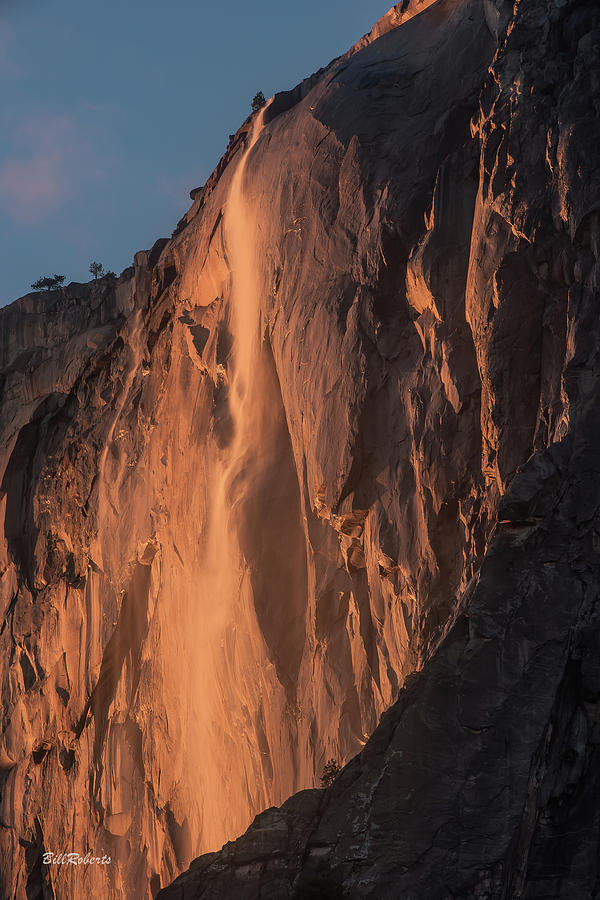 Horse Tail Falls Aglow Photograph by Bill Roberts