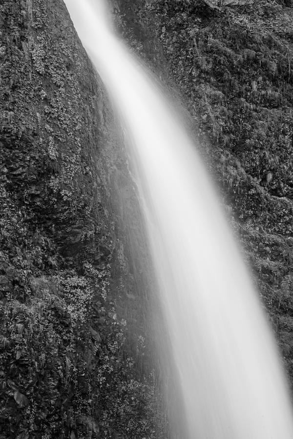 Horse Tail Falls Black ad White Close Up Photograph by John McGraw