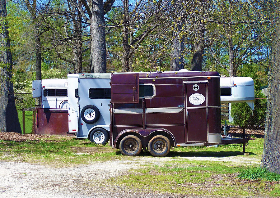 Horse Trailers Parked for Event Photograph by Sandi OReilly